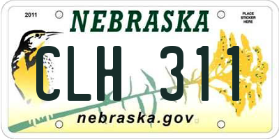 NE license plate CLH311