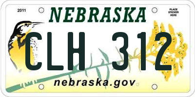NE license plate CLH312