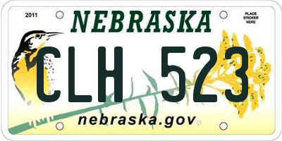 NE license plate CLH523