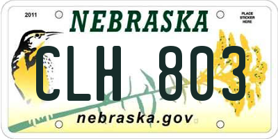 NE license plate CLH803