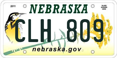 NE license plate CLH809