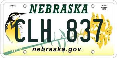 NE license plate CLH837