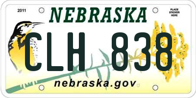 NE license plate CLH838