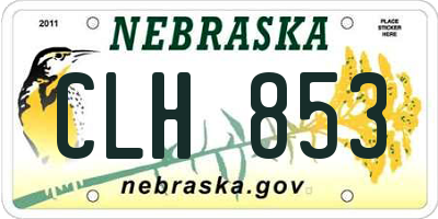 NE license plate CLH853