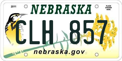 NE license plate CLH857