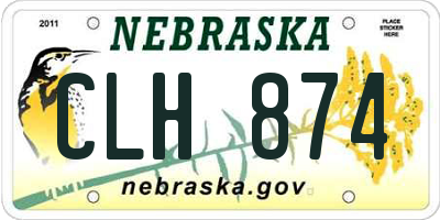 NE license plate CLH874