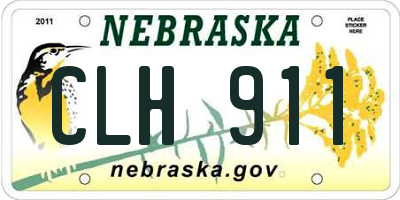 NE license plate CLH911