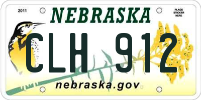 NE license plate CLH912