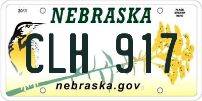 NE license plate CLH917