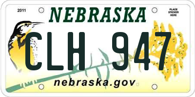 NE license plate CLH947