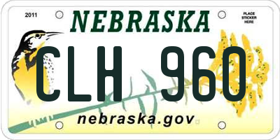 NE license plate CLH960