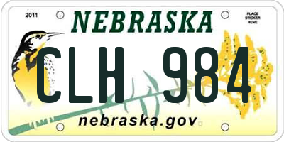NE license plate CLH984