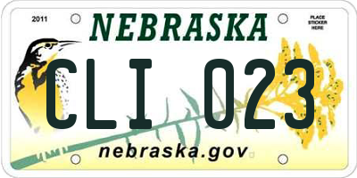 NE license plate CLI023