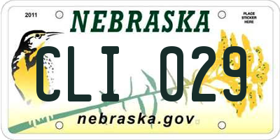 NE license plate CLI029