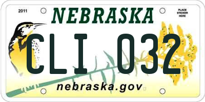 NE license plate CLI032
