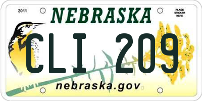 NE license plate CLI209