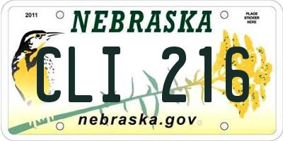NE license plate CLI216