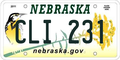 NE license plate CLI231