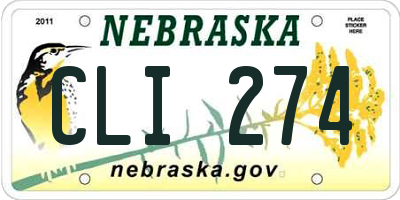 NE license plate CLI274