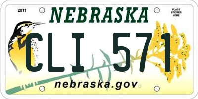 NE license plate CLI571