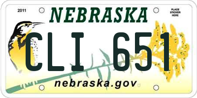 NE license plate CLI651