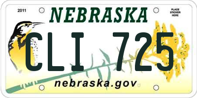 NE license plate CLI725