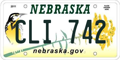 NE license plate CLI742
