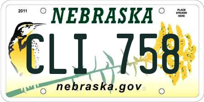 NE license plate CLI758