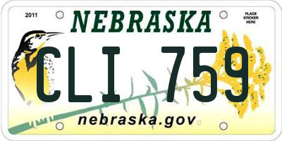 NE license plate CLI759