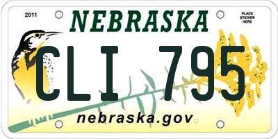 NE license plate CLI795