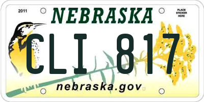 NE license plate CLI817