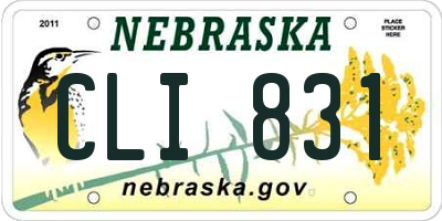 NE license plate CLI831