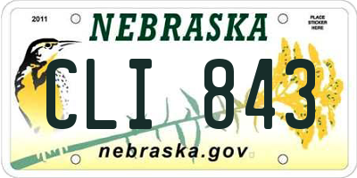 NE license plate CLI843