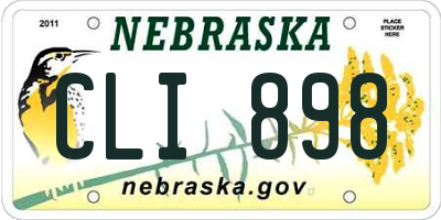 NE license plate CLI898