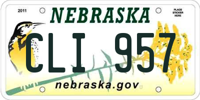 NE license plate CLI957