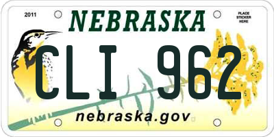 NE license plate CLI962