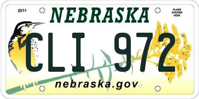 NE license plate CLI972
