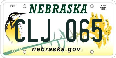 NE license plate CLJ065