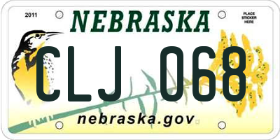 NE license plate CLJ068