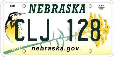 NE license plate CLJ128