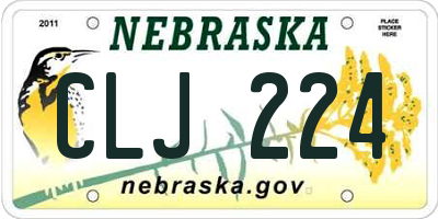 NE license plate CLJ224