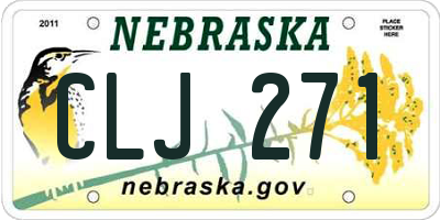 NE license plate CLJ271