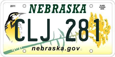 NE license plate CLJ281