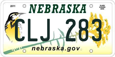 NE license plate CLJ283