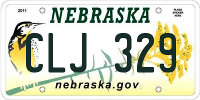 NE license plate CLJ329