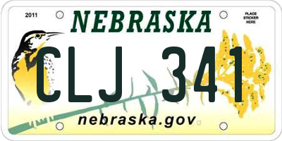 NE license plate CLJ341