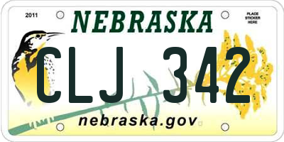 NE license plate CLJ342