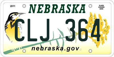 NE license plate CLJ364