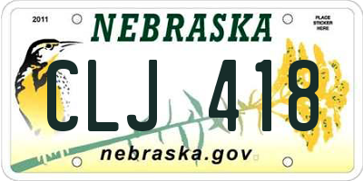 NE license plate CLJ418