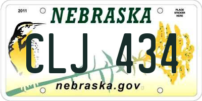 NE license plate CLJ434